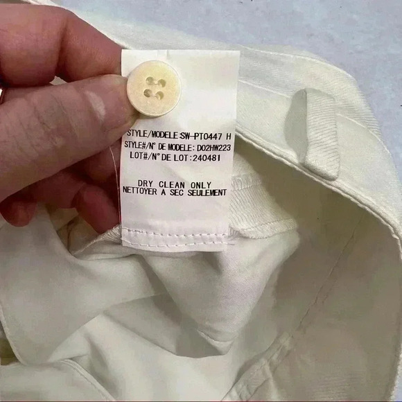 HELMUT LANG Womens Hem Zip Stretch White Dress Pants Sz 10 Career Bussiness Work - Picture 13 of 13